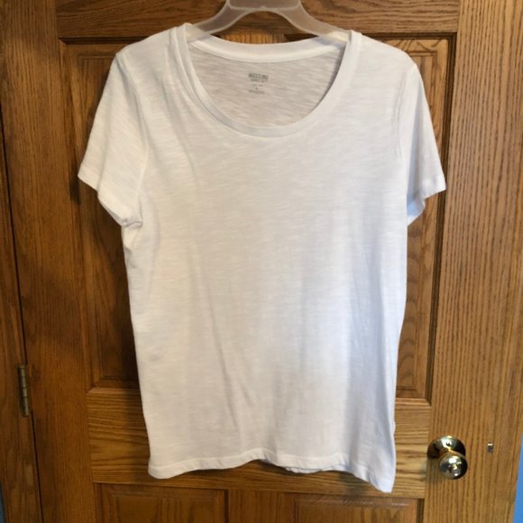 Mossimo White Round Neck Tee, Size XL - Picture 1 of 3